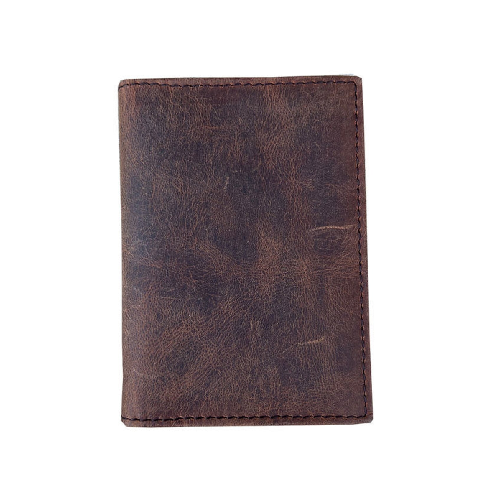 R Leathers 702 RF - Brown - Cowhide Leather Card Holder