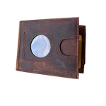 R Leathers 915RF BN - Air Tag Money Clip w/RFID Protection - Brown