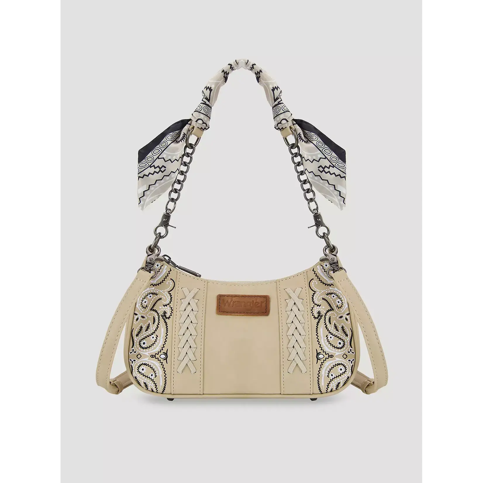 Wrangler WG331-818TN - Tan - Wrangler Braided Paisley Bandana Shoulder Bag
