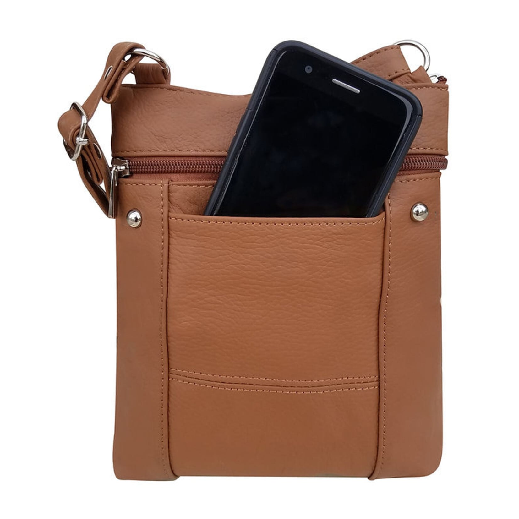 R Leathers RM004 BK - Black - Cowhide Leather Crossbody