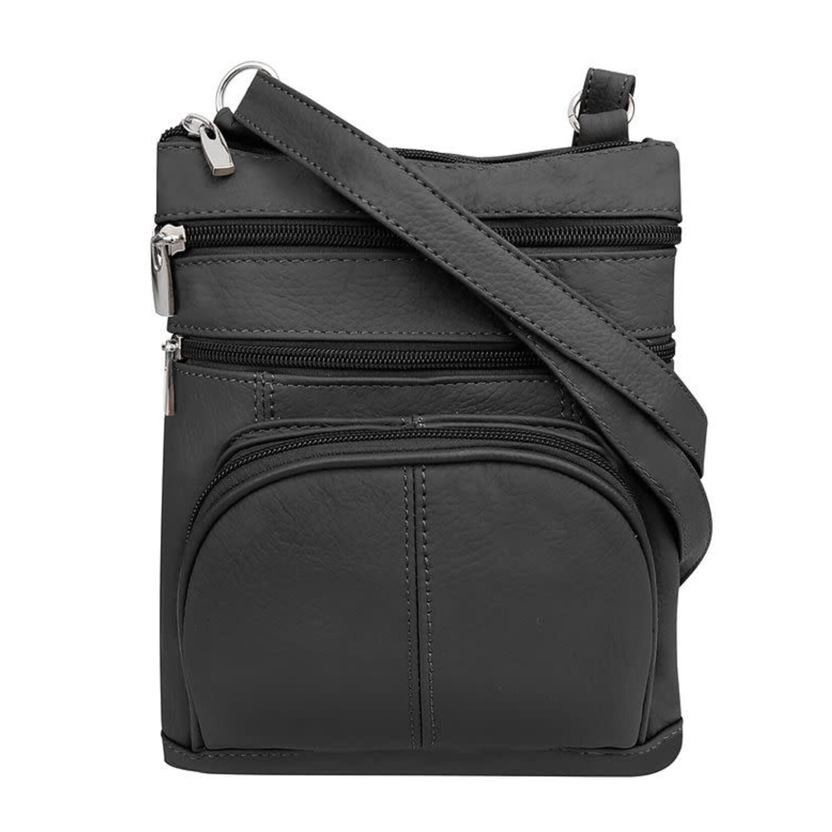 R Leathers RM004L BK - Black - Cowhide Leather Crossbody