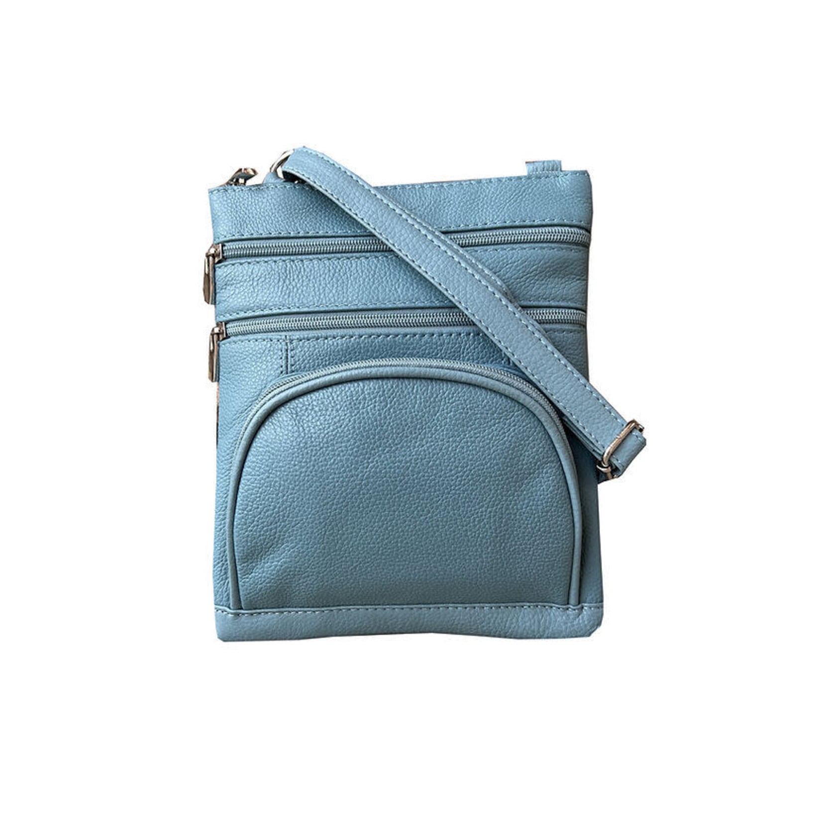 R Leathers RM004L LBLUE - Light Blue - Cowhide Leather Crossbody