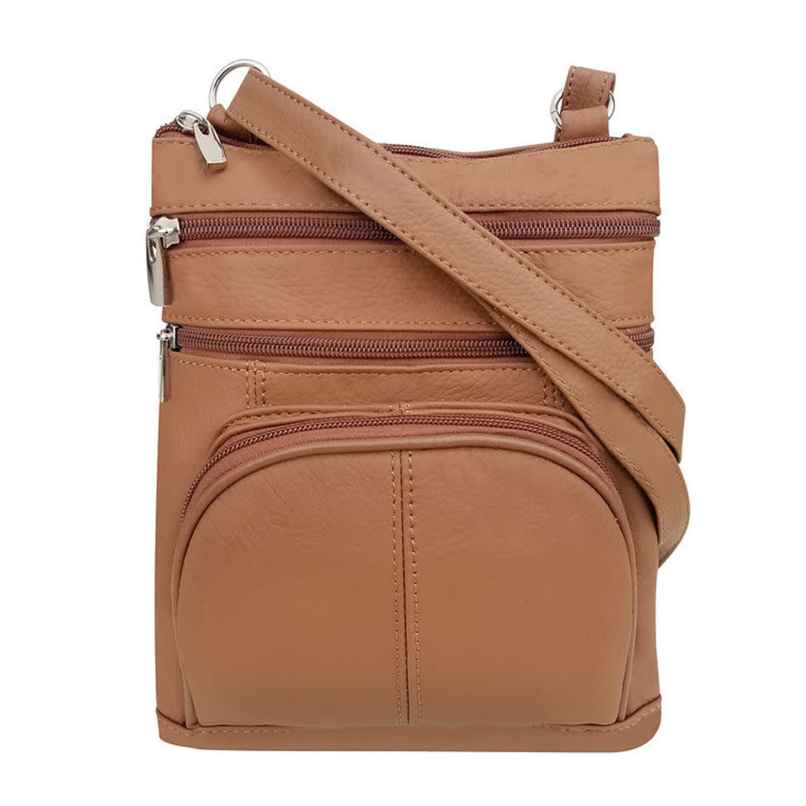 R Leathers RM004L LBN - Light Brown - Cowhide Leather Crossbody