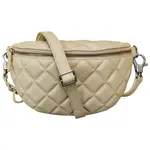 Leather Handbags and Accessories 6357 Stone - Quilted Belt Bag