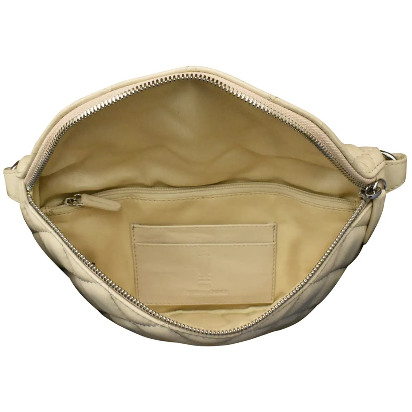 Leather Handbags and Accessories 6357 Stone - Quilted Belt Bag