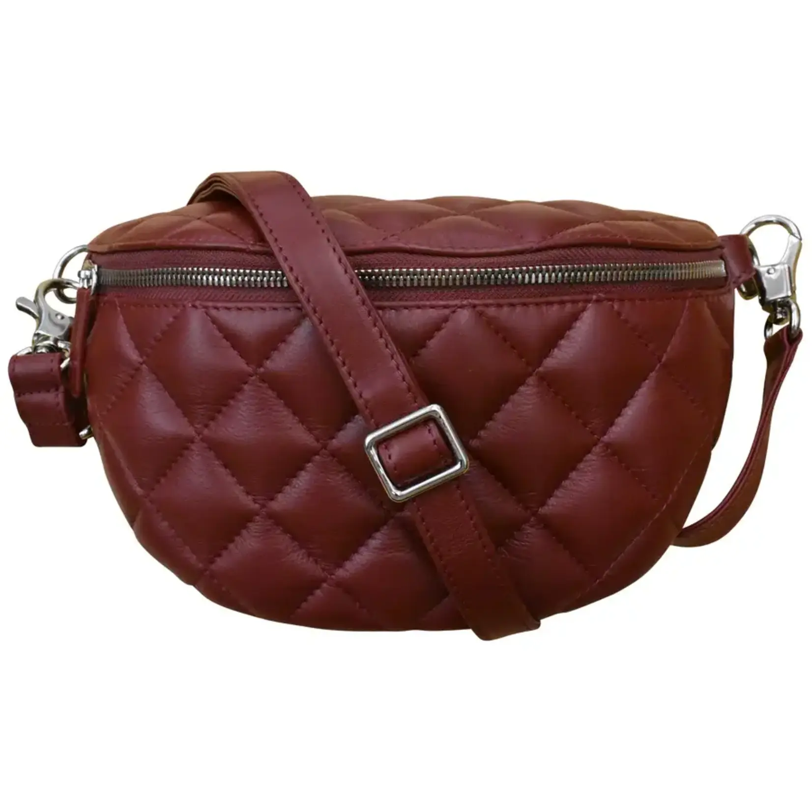 Leather Handbags and Accessories 6357 Merlot - Quilted Belt Bag