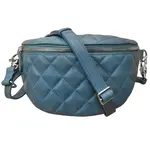 Leather Handbags and Accessories 6357 Jeans Blue - Quilted Belt Bag
