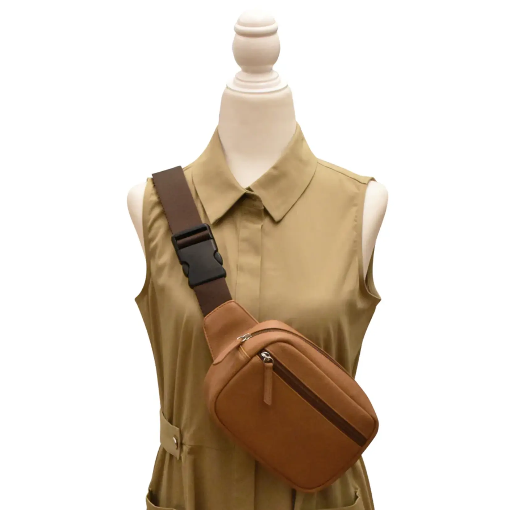 Leather Handbags and Accessories 6243 Black - Zip Belt Bag
