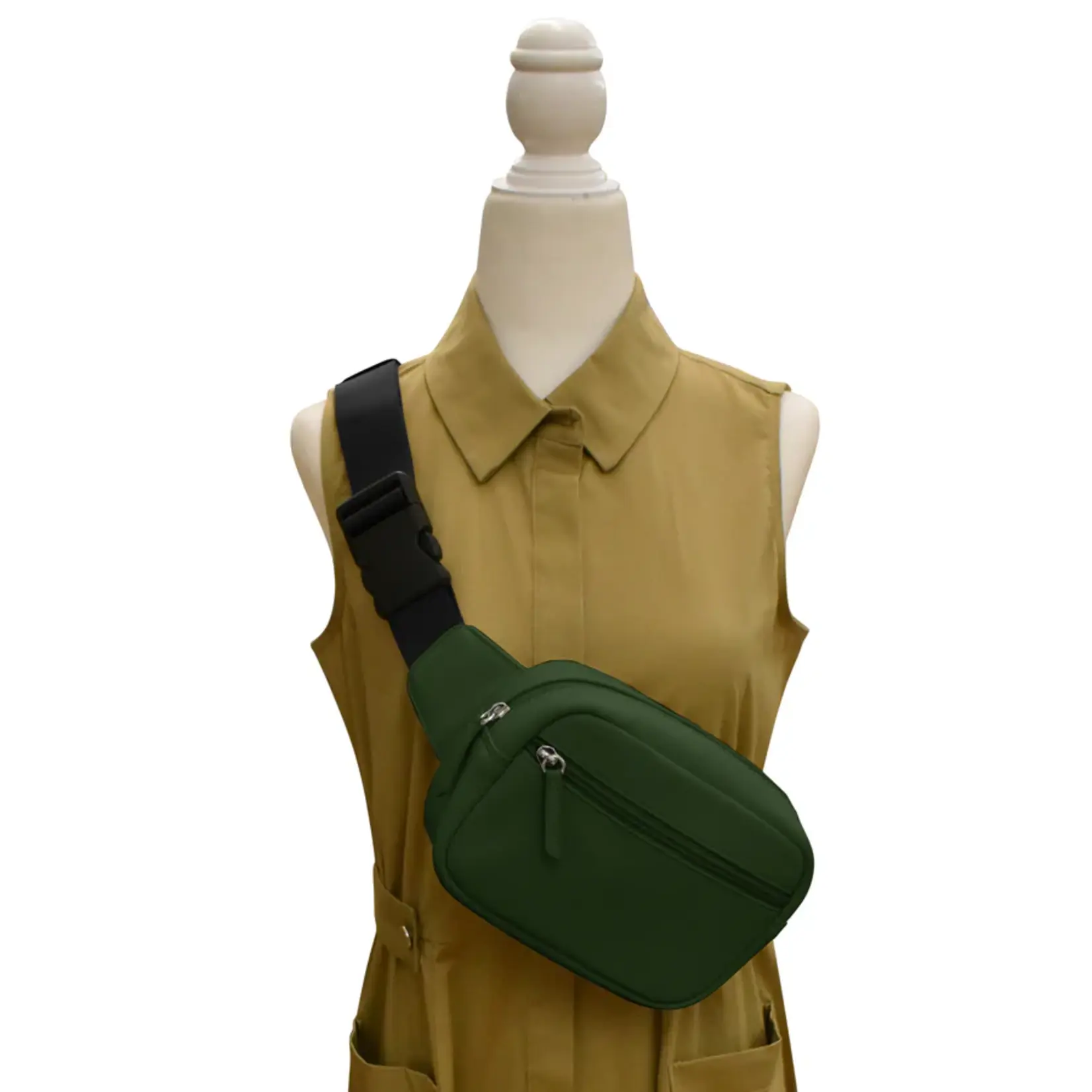 Leather Handbags and Accessories 6243 Hunter Green - Zip Belt Bag