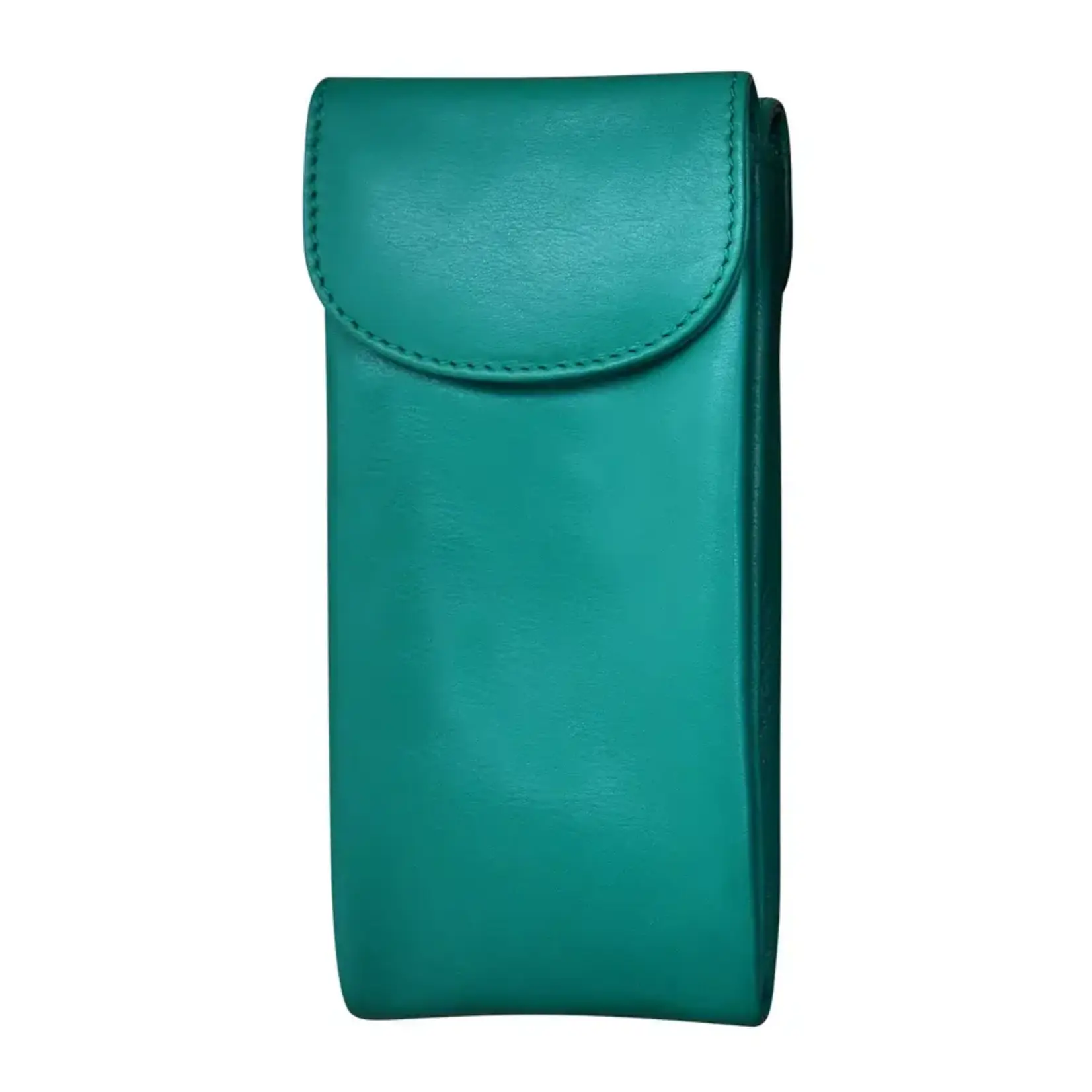 Leather Handbags and Accessories 6470 Aqua - Double Flap Eyeglass Case