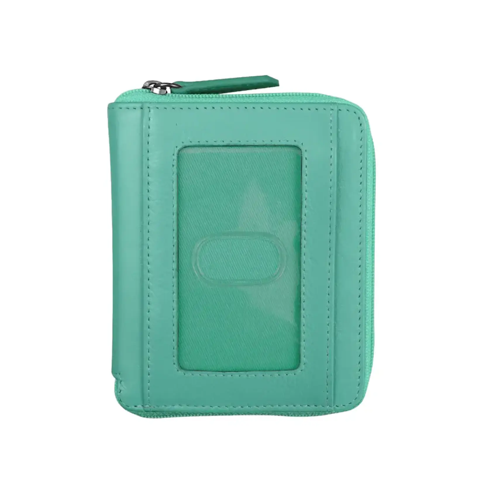 Leather Handbags and Accessories 7859 Turquoise - RFID Zip Around Wallet