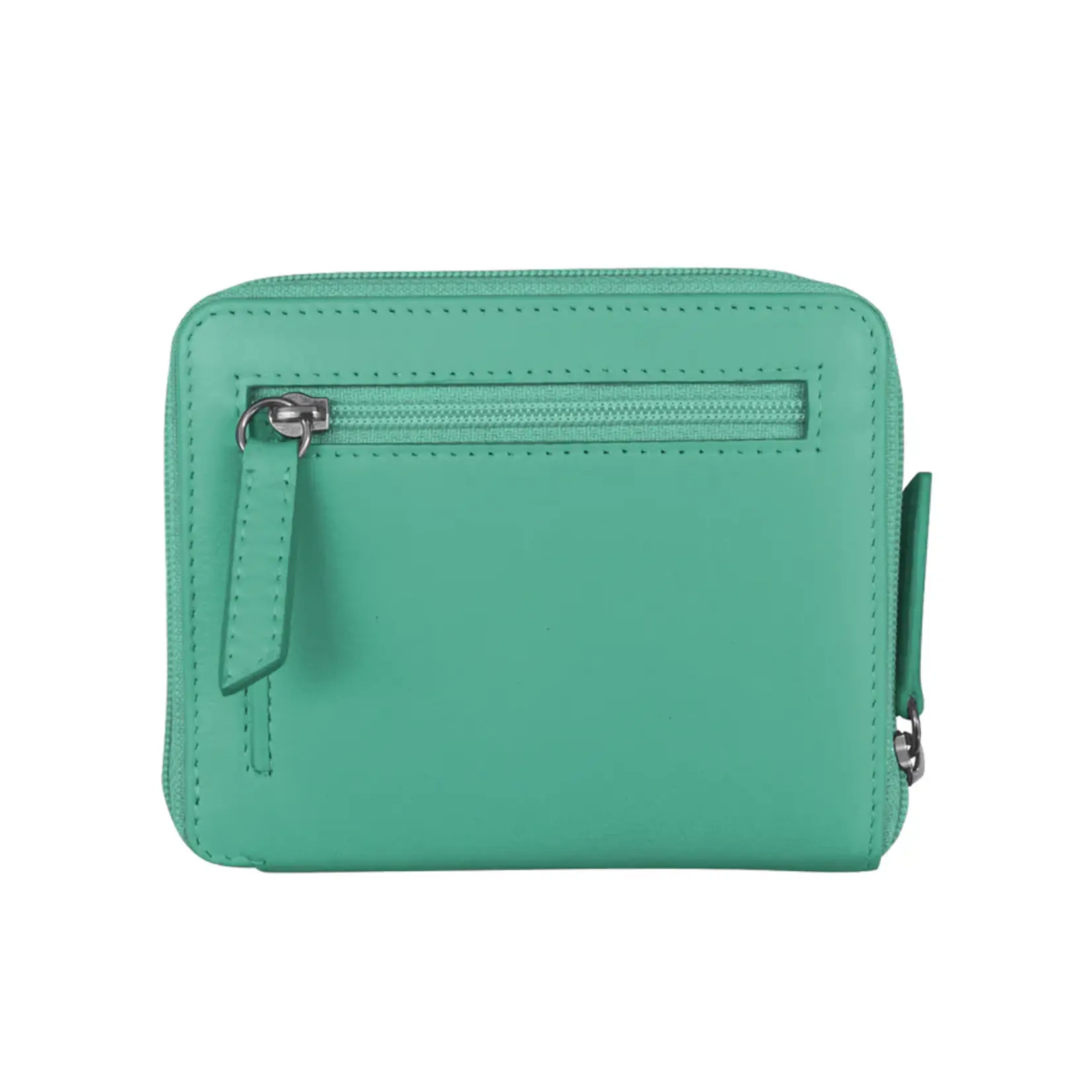 Leather Handbags and Accessories 7859 Turquoise - RFID Zip Around Wallet