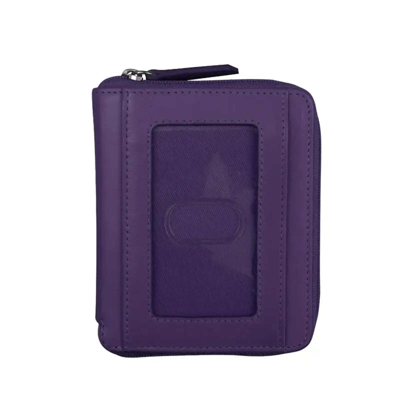 Leather Handbags and Accessories 7859 Purple - RFID Zip Around Wallet