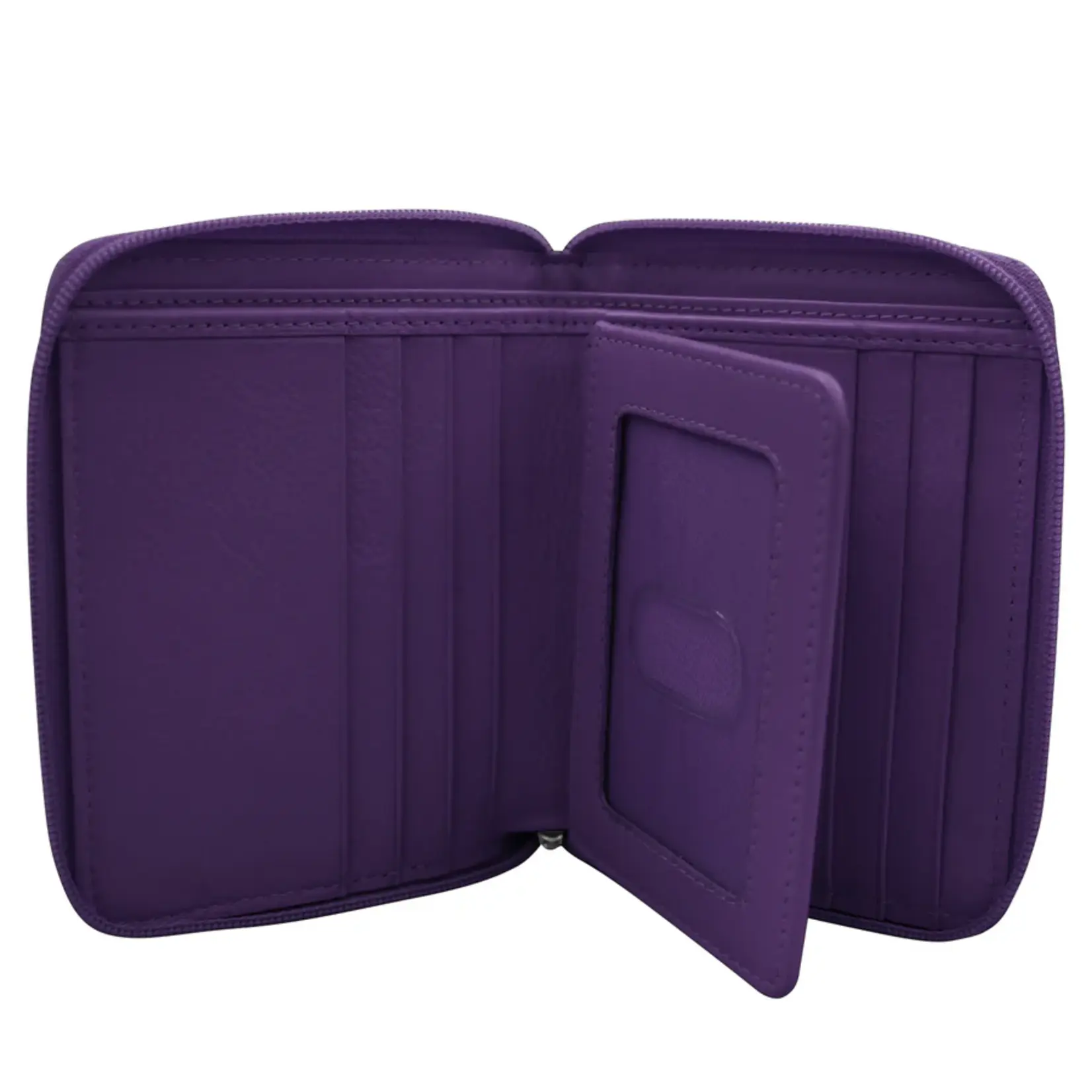Leather Handbags and Accessories 7859 Purple - RFID Zip Around Wallet