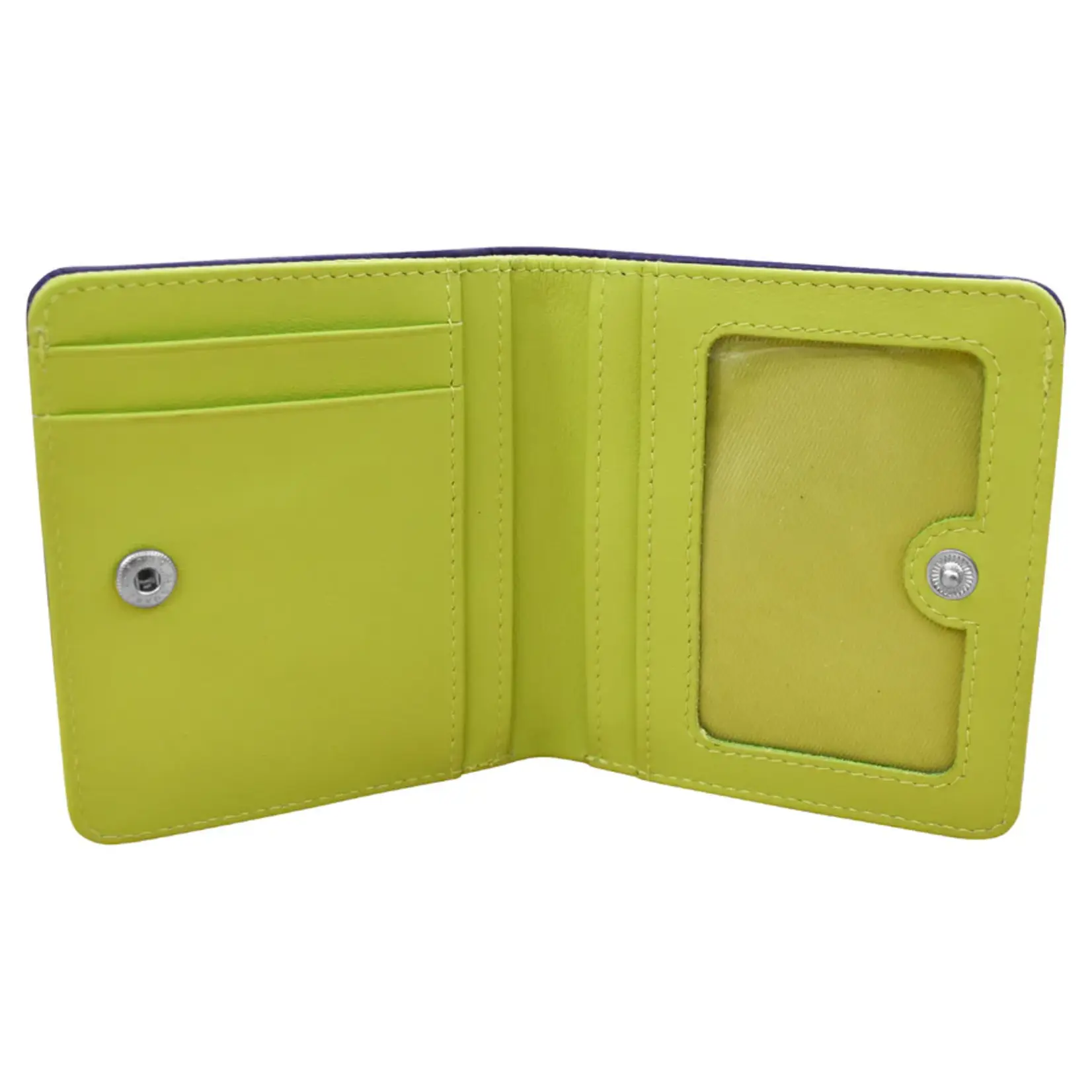 Leather Handbags and Accessories 7831 Purple/Pear - RFID Mini Wallet Two Toned