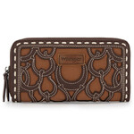 Wrangler WG292-W082CF - Coffee - Wrangler Horseshoe Cutout Zip Around Wallet