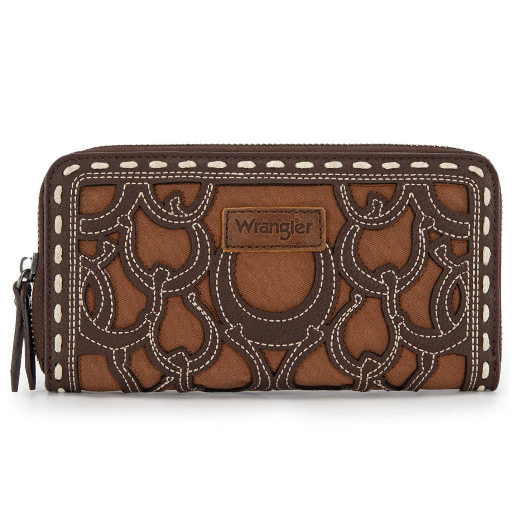Wrangler WG292-W082CF - Coffee - Wrangler Horseshoe Cutout Zip Around Wallet