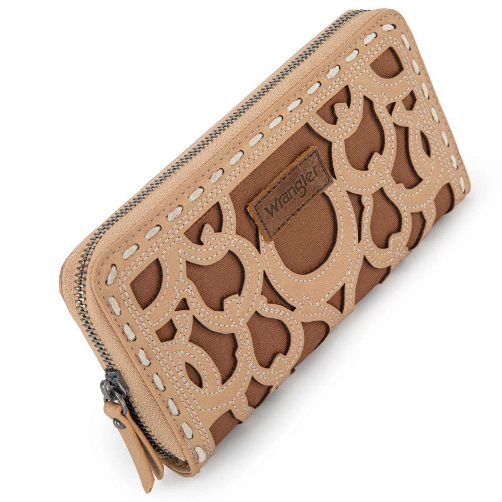 Wrangler WG292-W082KH - Khaki - Wrangler Horseshoe Cutout Zip Around Wallet