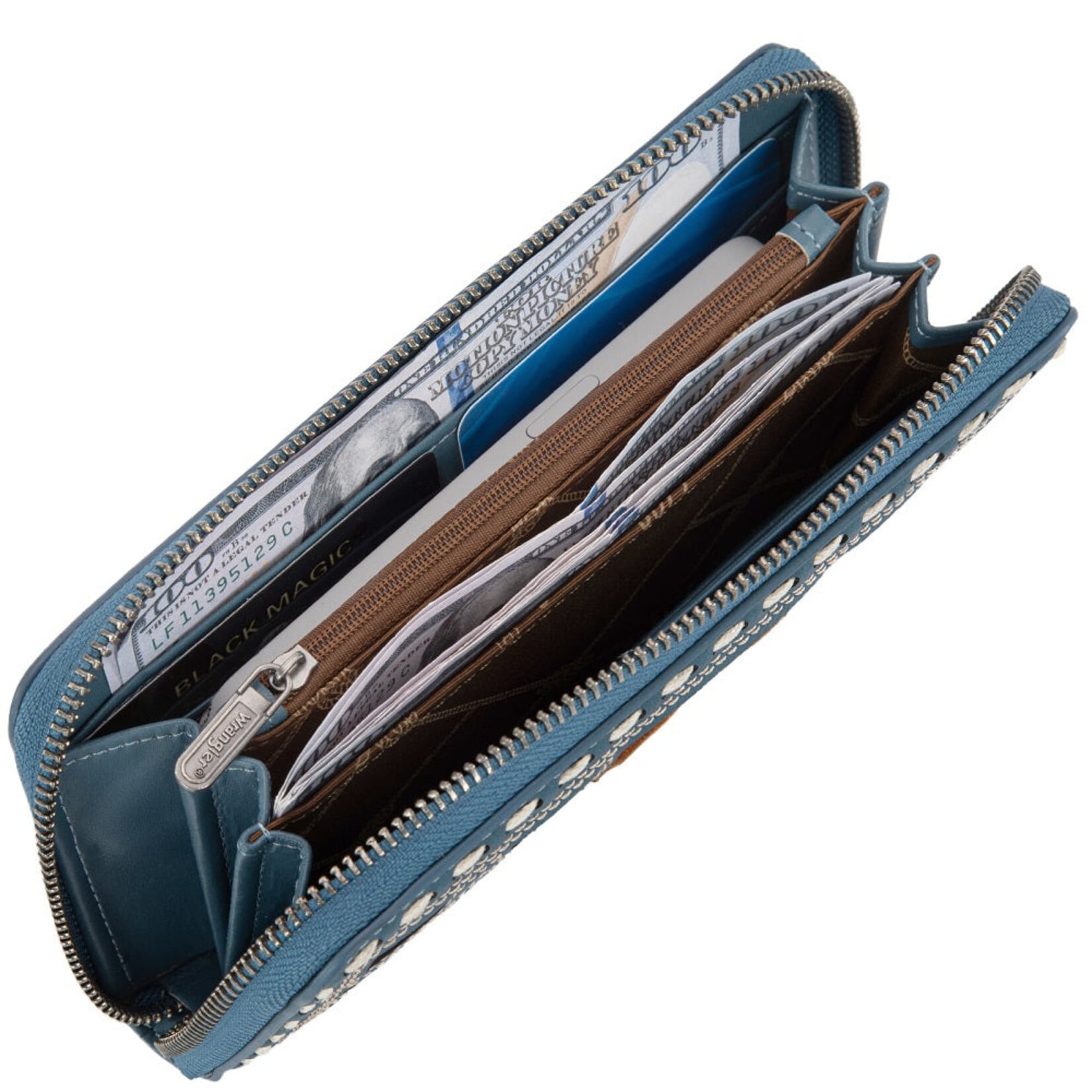 Wrangler WG292-W082JN - Jean - Wrangler Horseshoe Cutout Zip Around Wallet