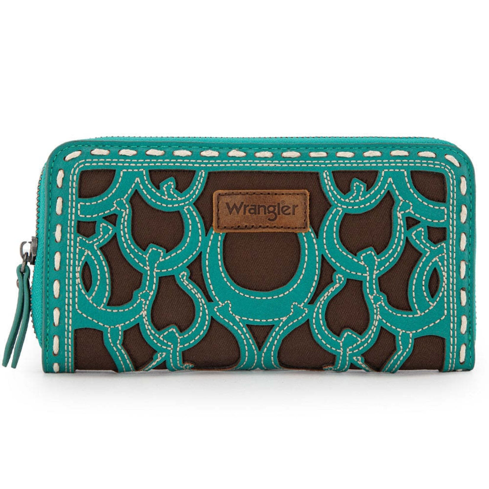 Wrangler WG292-W082TQ - Turquoise - Wrangler Horseshoe Cutout Zip Around Wallet