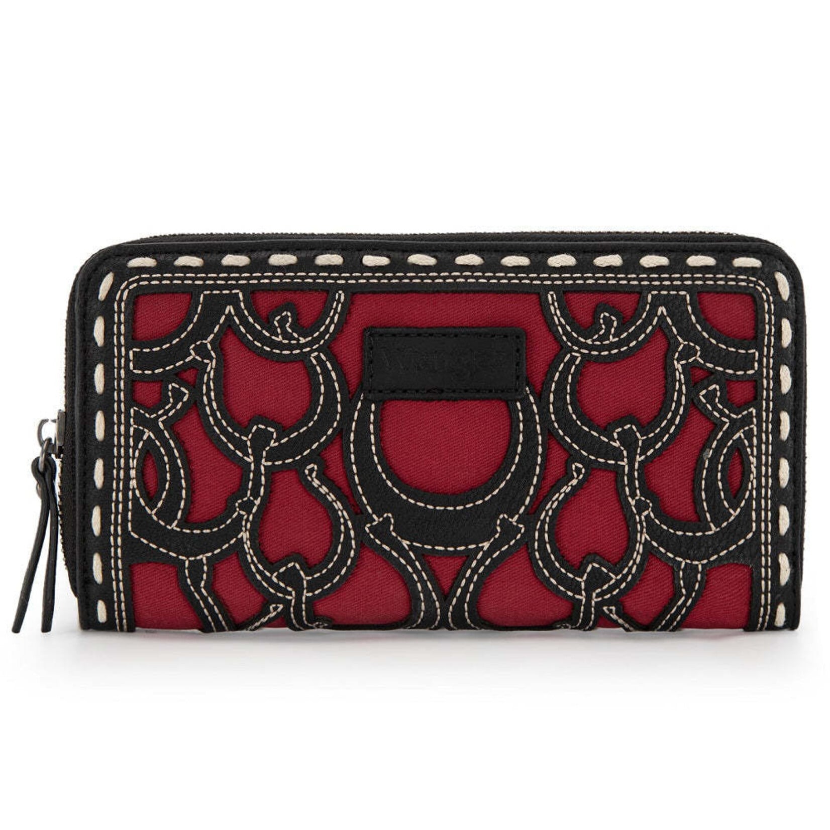 Wrangler WG292-W082BK - Black - Wrangler Horseshoe Cutout Zip Around Wallet
