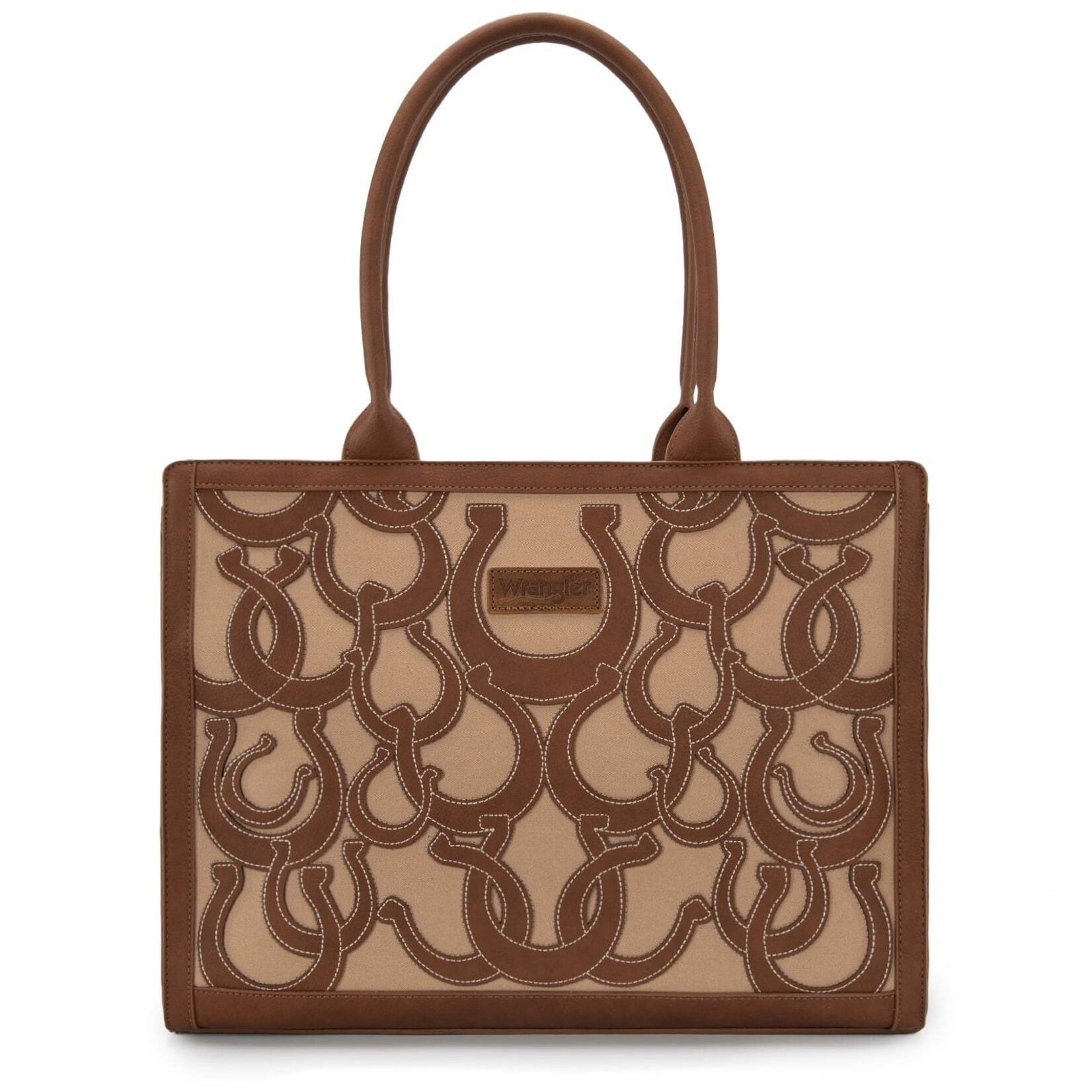 Wrangler WG292-8110BR - Brown - Wrangler Horseshoe Cutout Carry-All Large Tote