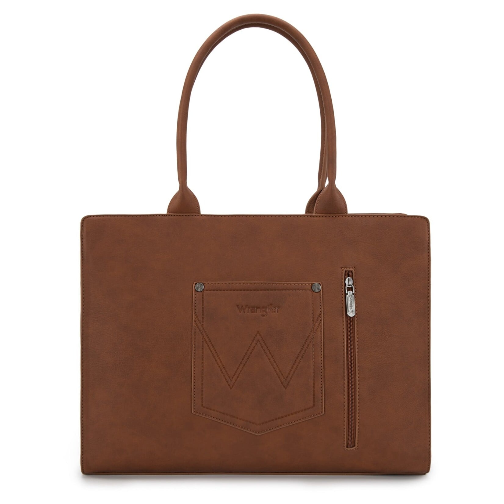 Wrangler WG292-8110BR - Brown - Wrangler Horseshoe Cutout Carry-All Large Tote