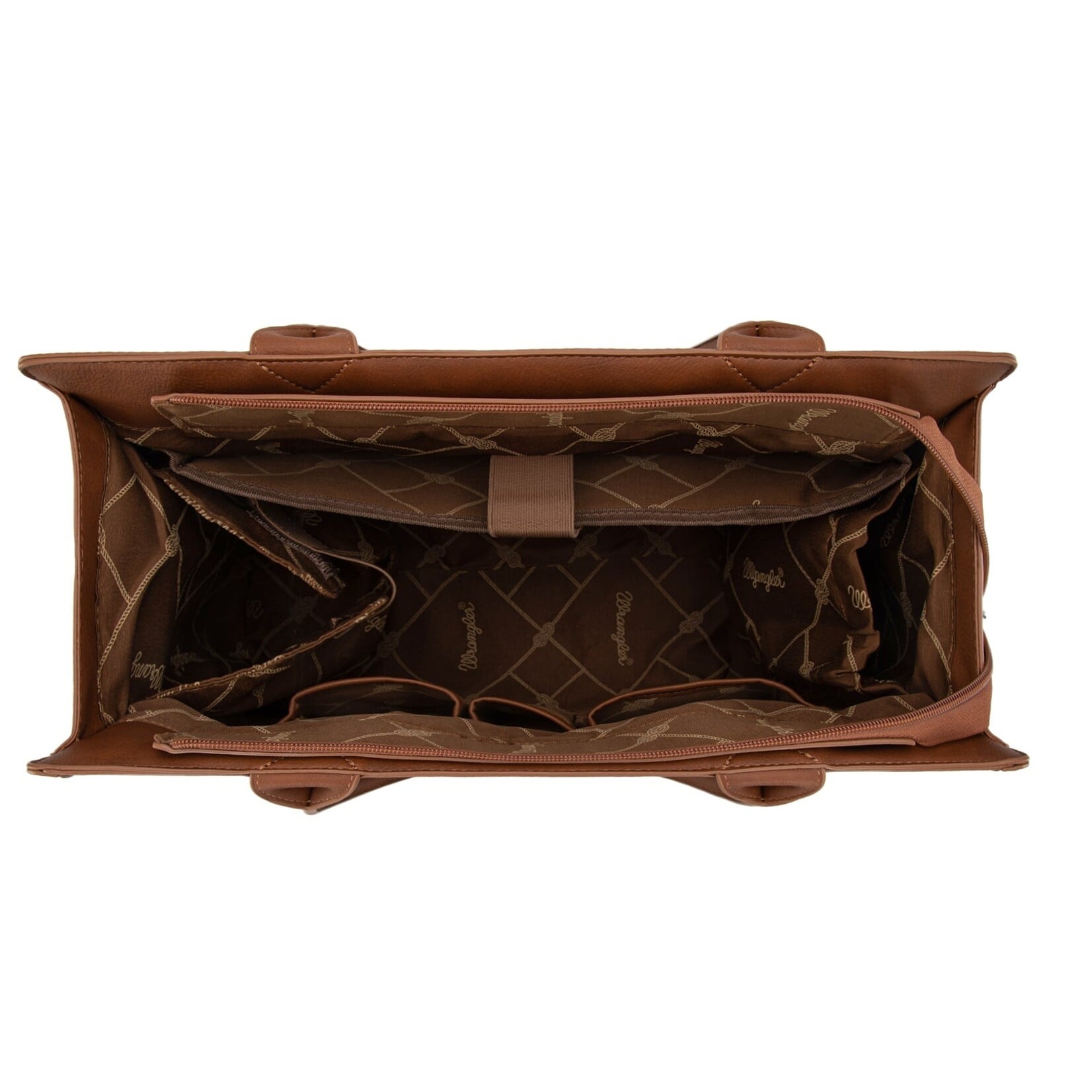 Wrangler WG292-8110BR - Brown - Wrangler Horseshoe Cutout Carry-All Large Tote
