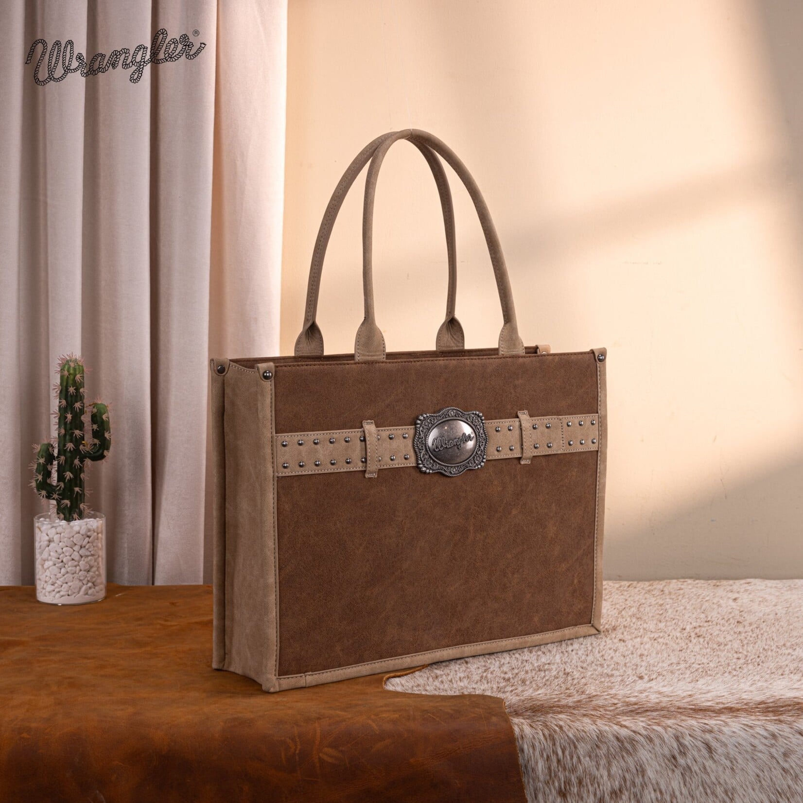 Wrangler WG250G-8119BR - Brown - Wrangler Buckle CC Large Tote