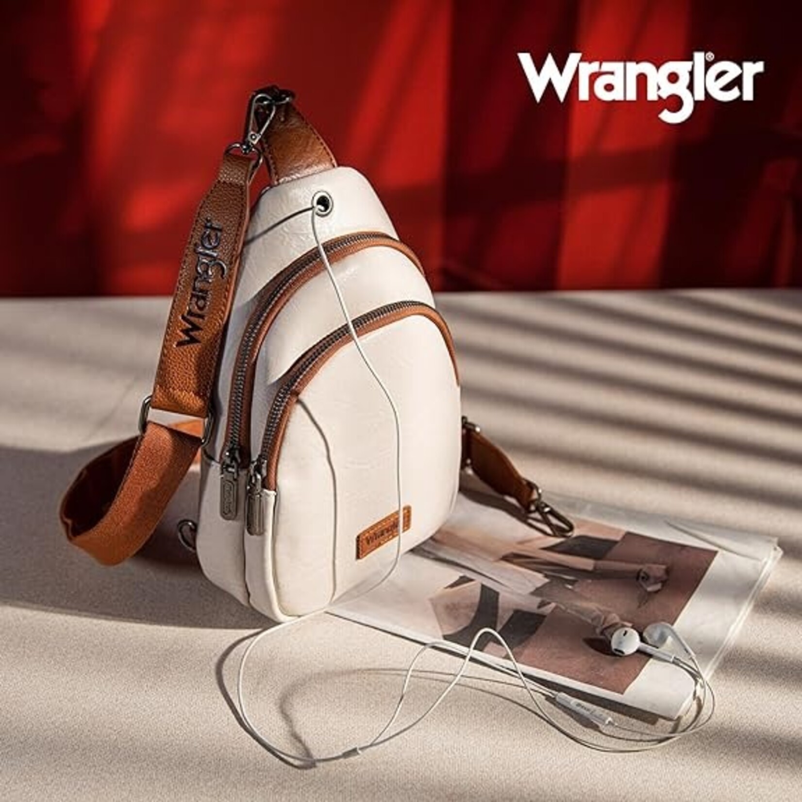 Wrangler WG87-227BG-BR - Beige/Brown - Wrangler Sling Bag/Crossbody