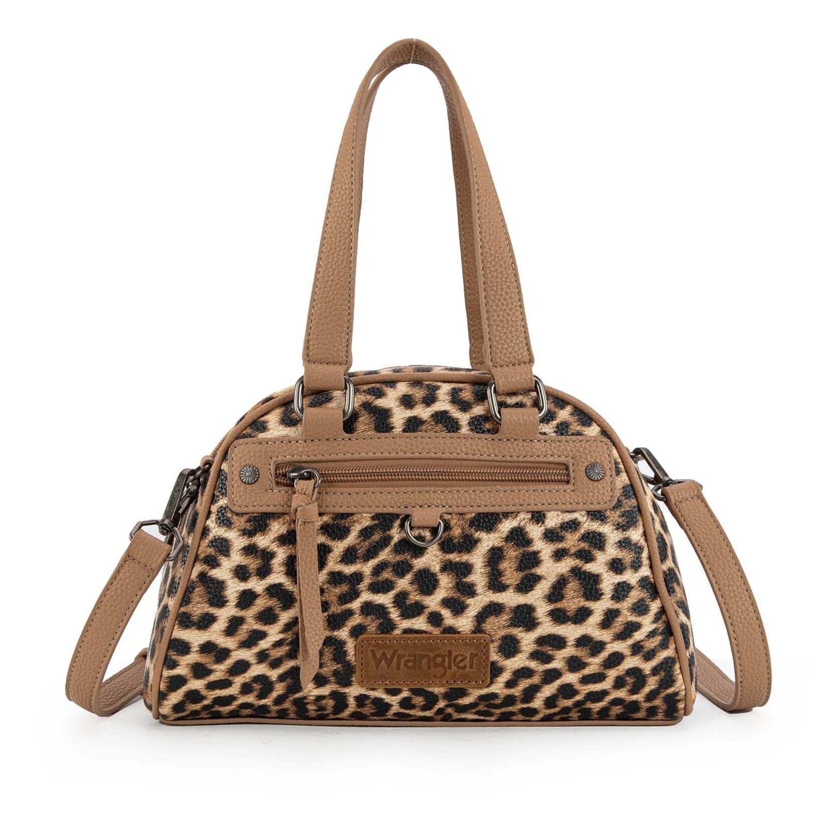 Wrangler WG399-5112BR-LP - Brown Leopard - Wrangler Satchel/Crossbody Bag