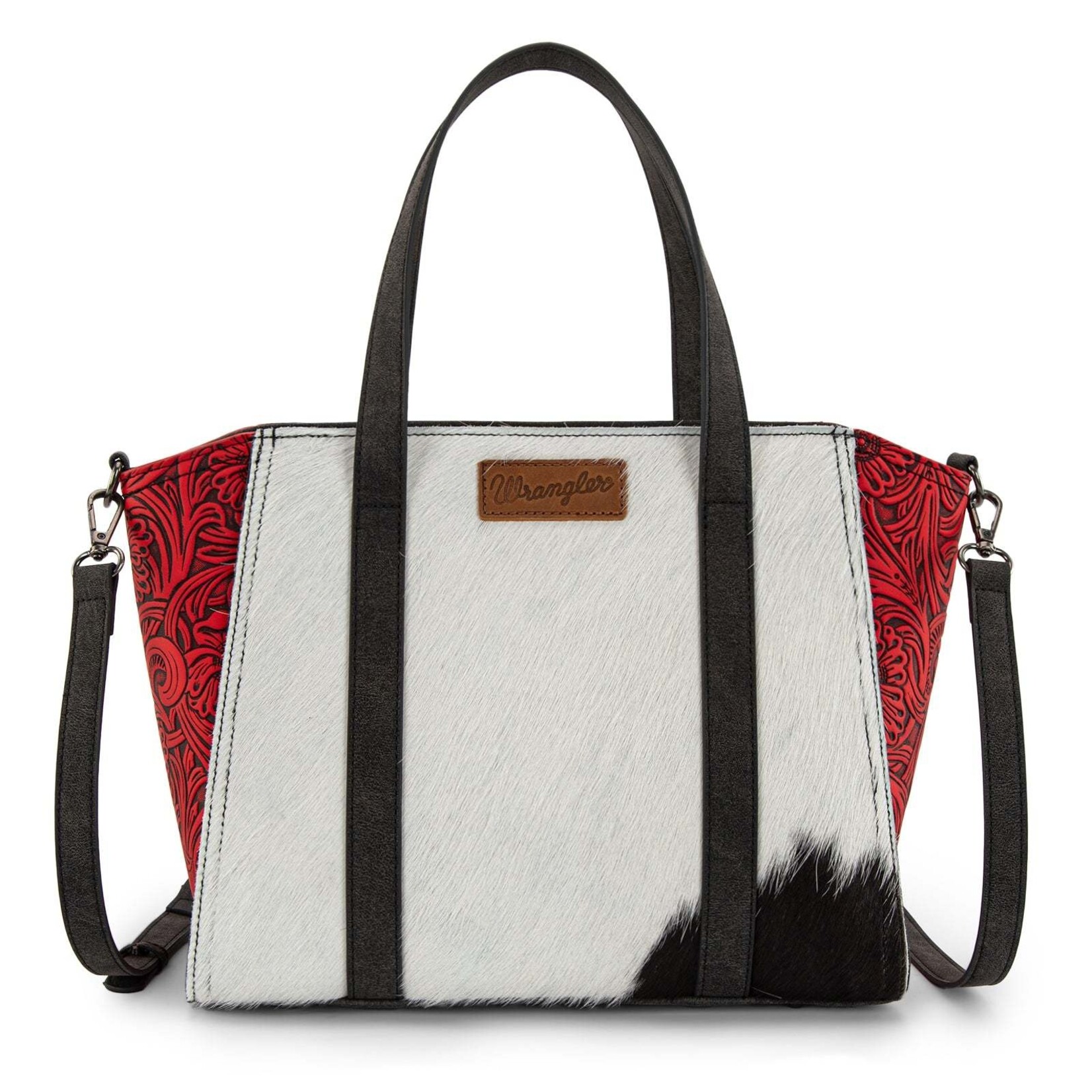 Wrangler WG252-8012RD - Red - Wrangler Genuine Hair-On Cowhide Tote/Crossbody