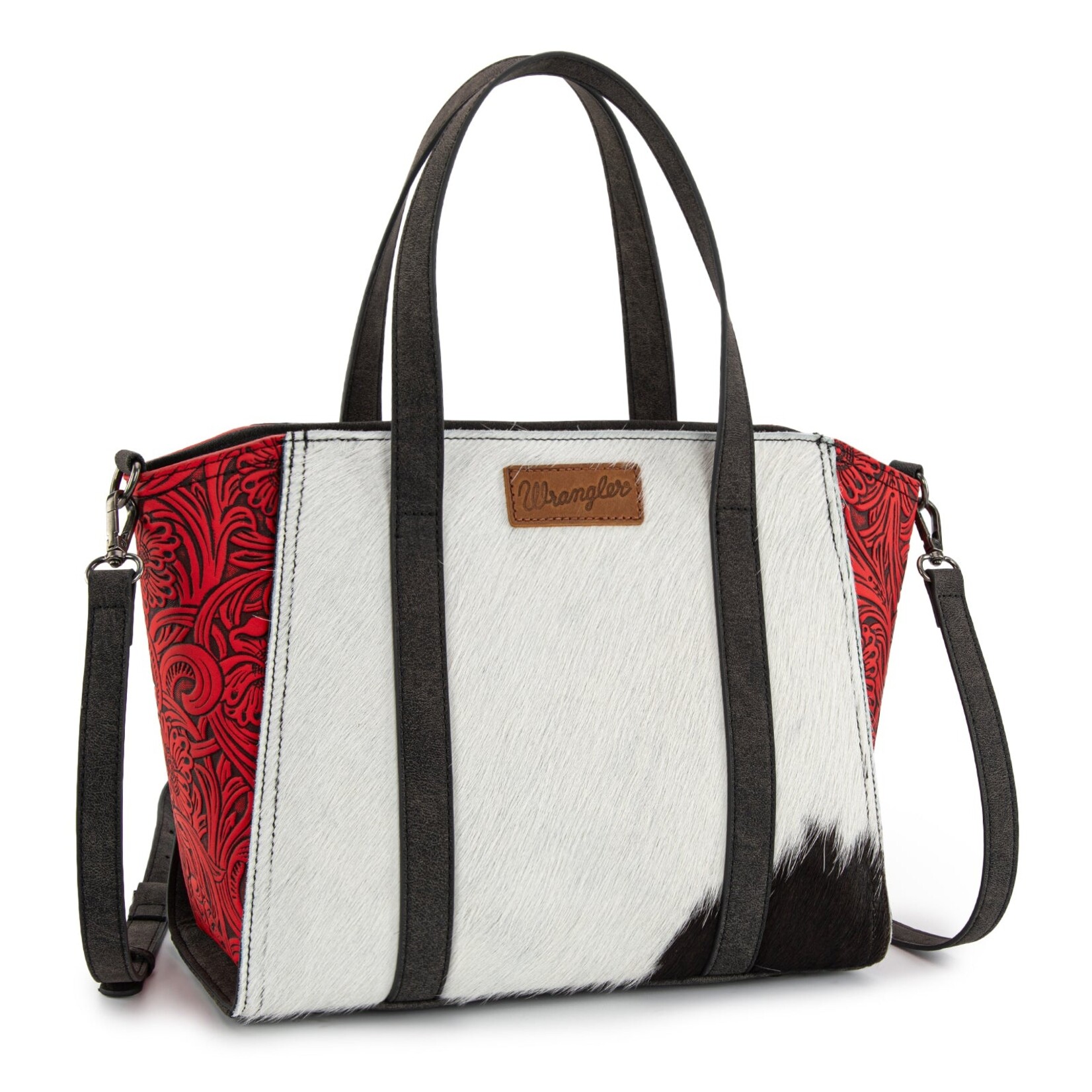Wrangler WG252-8012RD - Red - Wrangler Genuine Hair-On Cowhide Tote/Crossbody