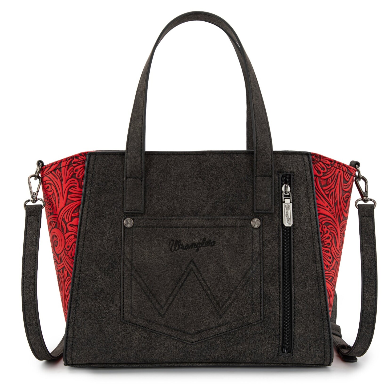 Wrangler WG252-8012RD - Red - Wrangler Genuine Hair-On Cowhide Tote/Crossbody
