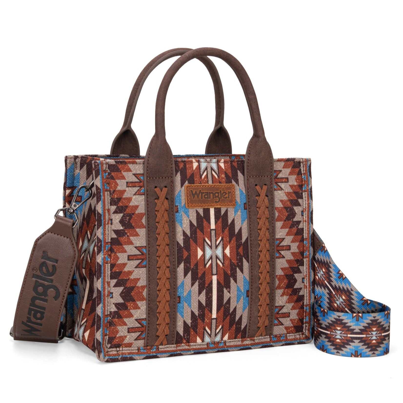 Wrangler WG2213-8120S - Coffee - Wrangler Southwestern Pattern Tote / Crossbody