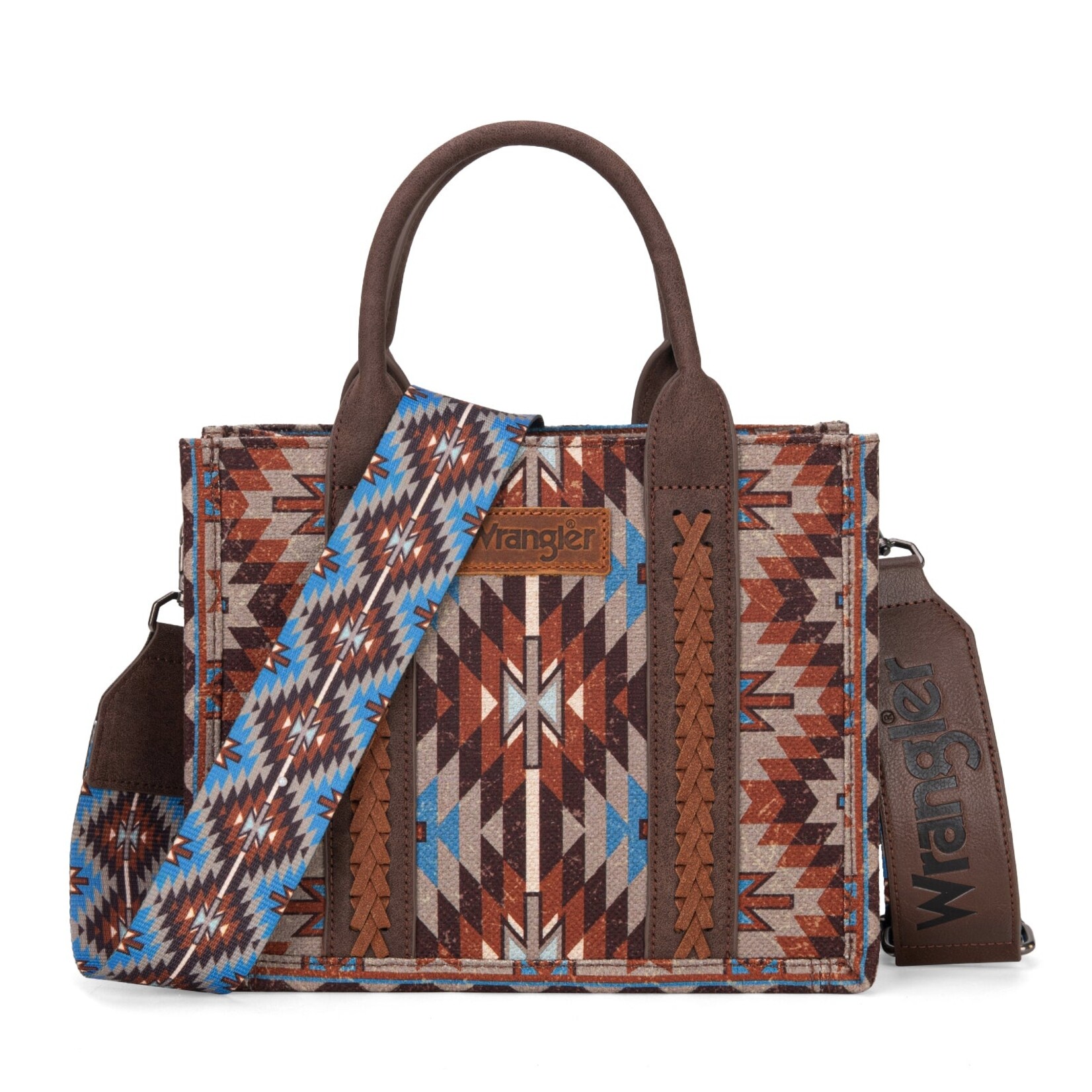 Wrangler WG2213-8120S - Coffee - Wrangler Southwestern Pattern Tote / Crossbody