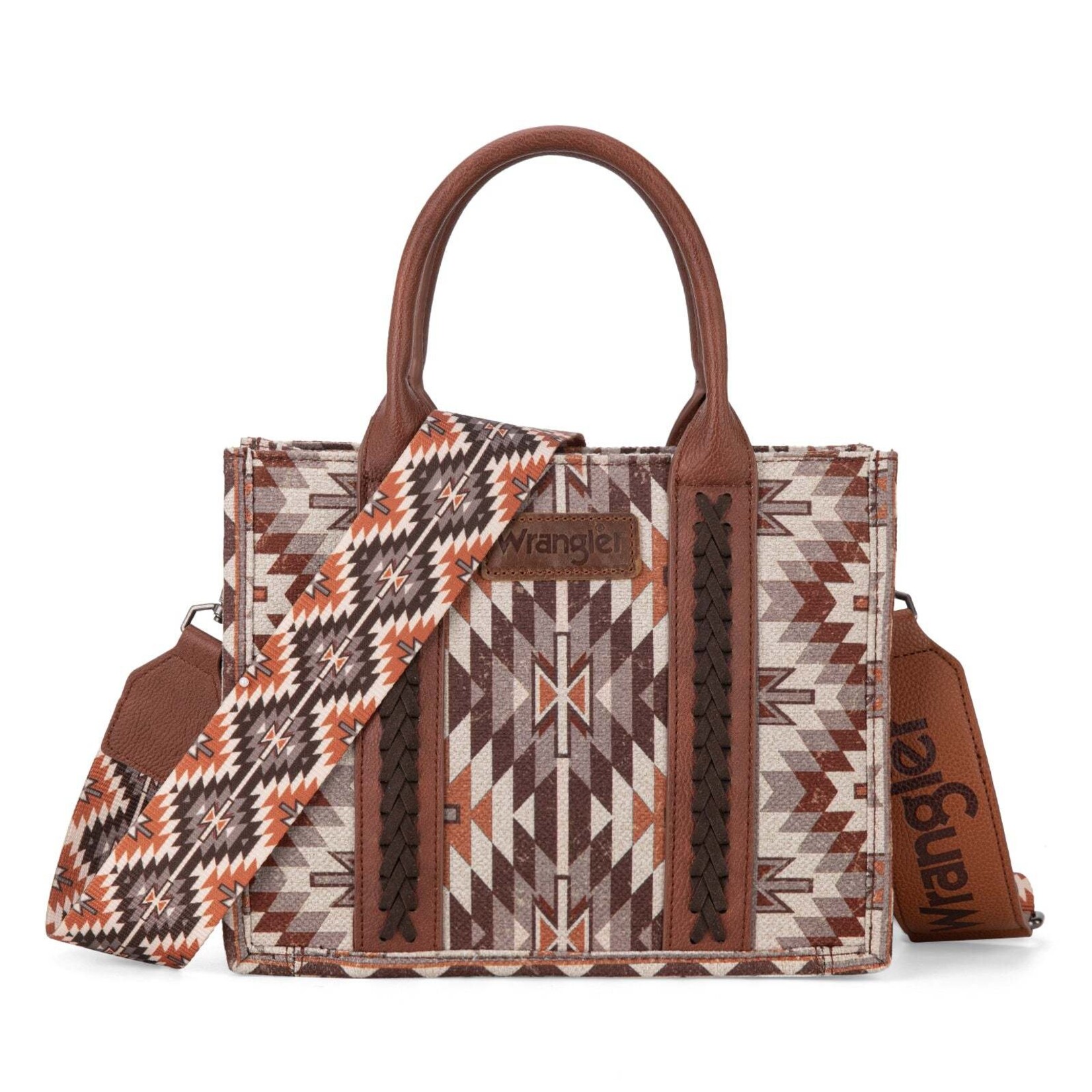 Wrangler WG2213-8120S - Brown - Wrangler Southwestern Pattern Tote / Crossbody