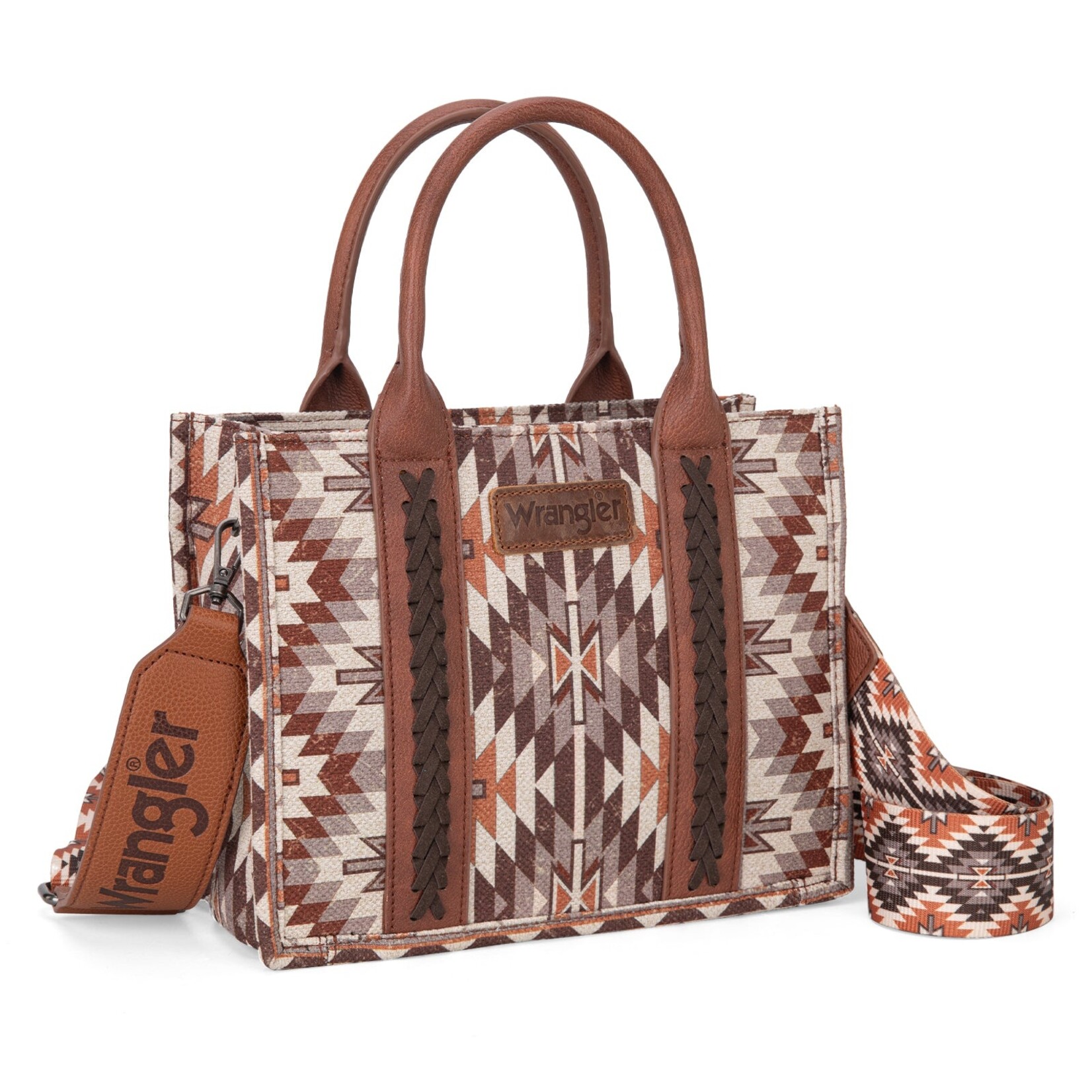 Wrangler WG2213-8120S - Brown - Wrangler Southwestern Pattern Tote / Crossbody