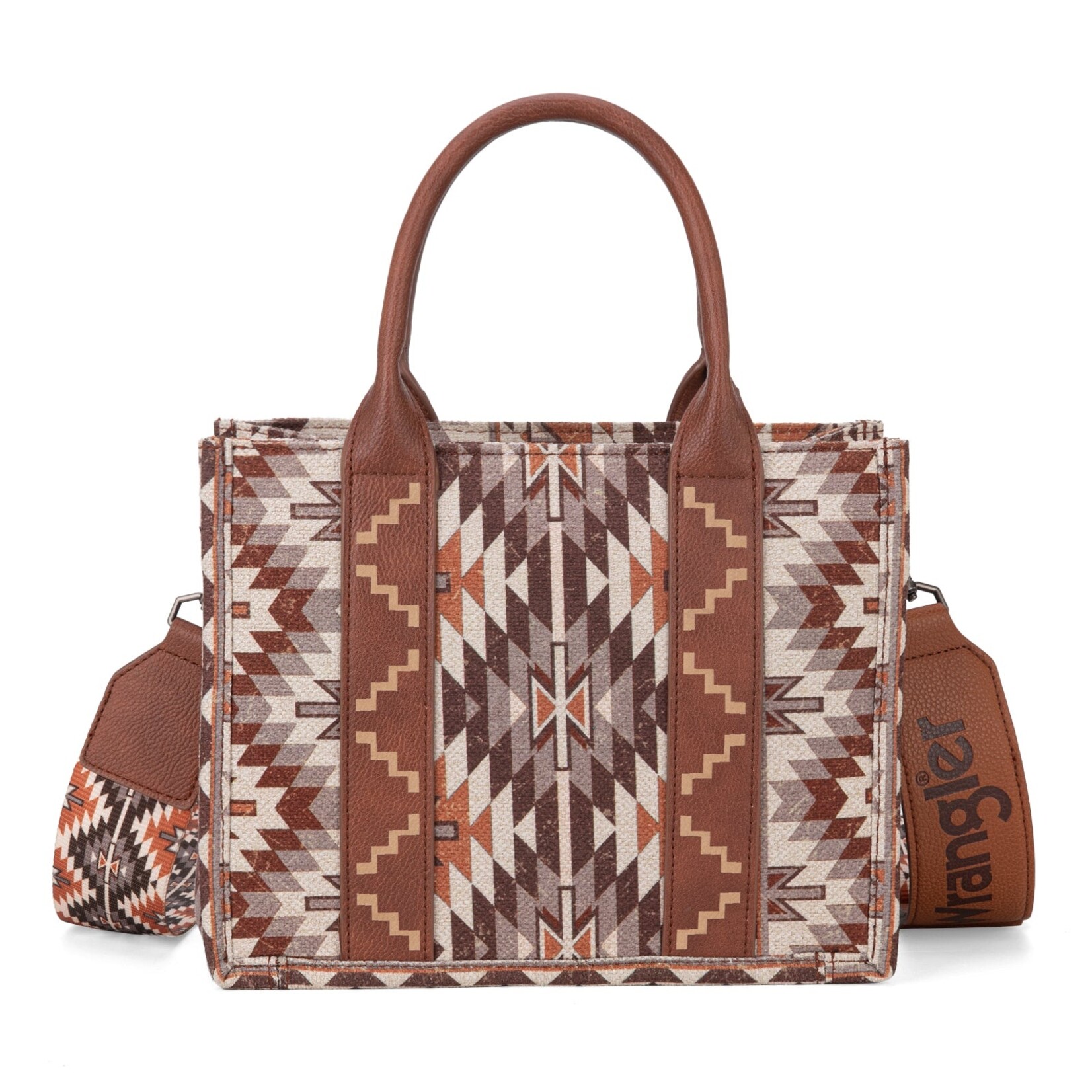Wrangler WG2213-8120S - Brown - Wrangler Southwestern Pattern Tote / Crossbody