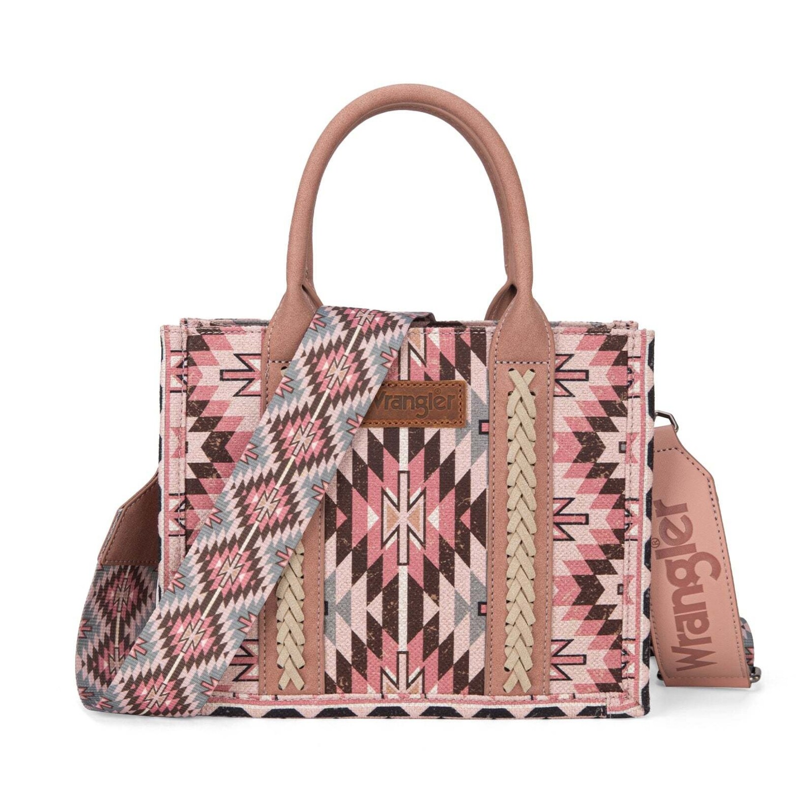 Wrangler WG2213-8120SDPK - Dark Pink - Wrangler Southwestern Pattern Tote / Crossbody