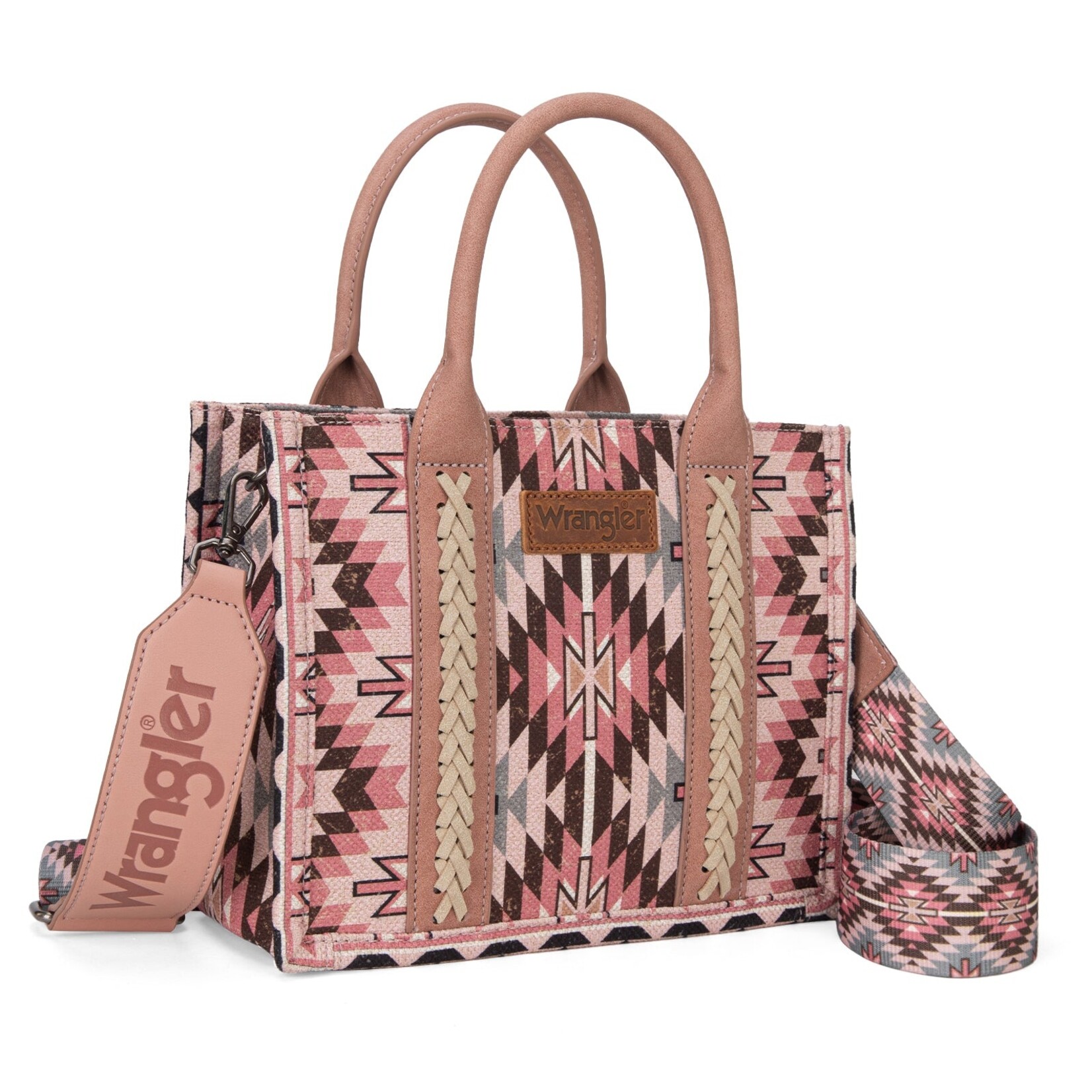 Wrangler WG2213-8120SDPK - Dark Pink - Wrangler Southwestern Pattern Tote / Crossbody