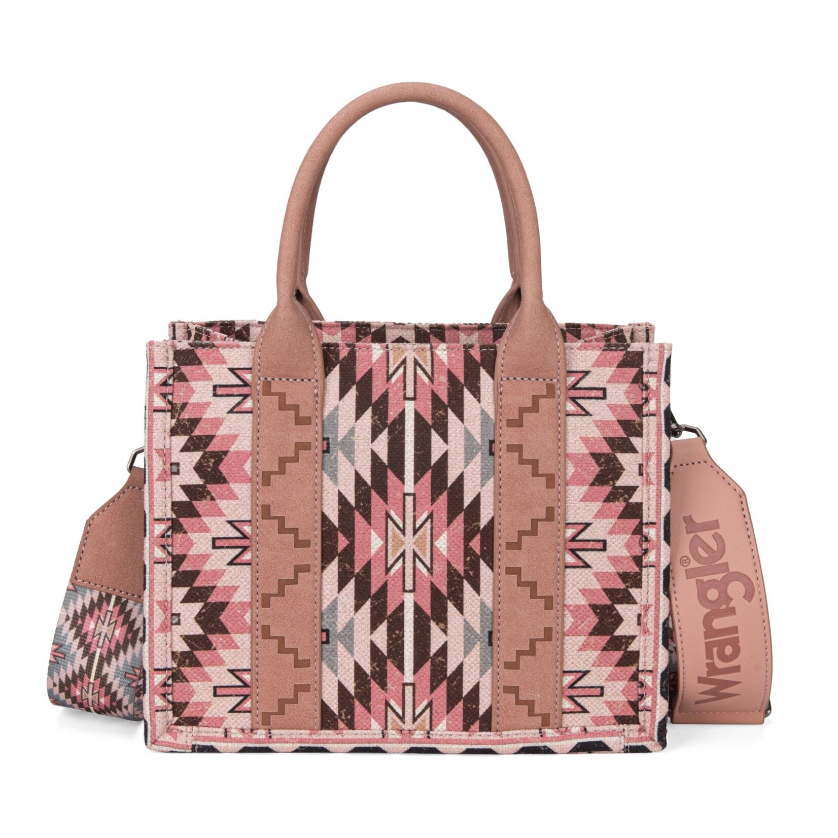 Wrangler WG2213-8120SDPK - Dark Pink - Wrangler Southwestern Pattern Tote / Crossbody