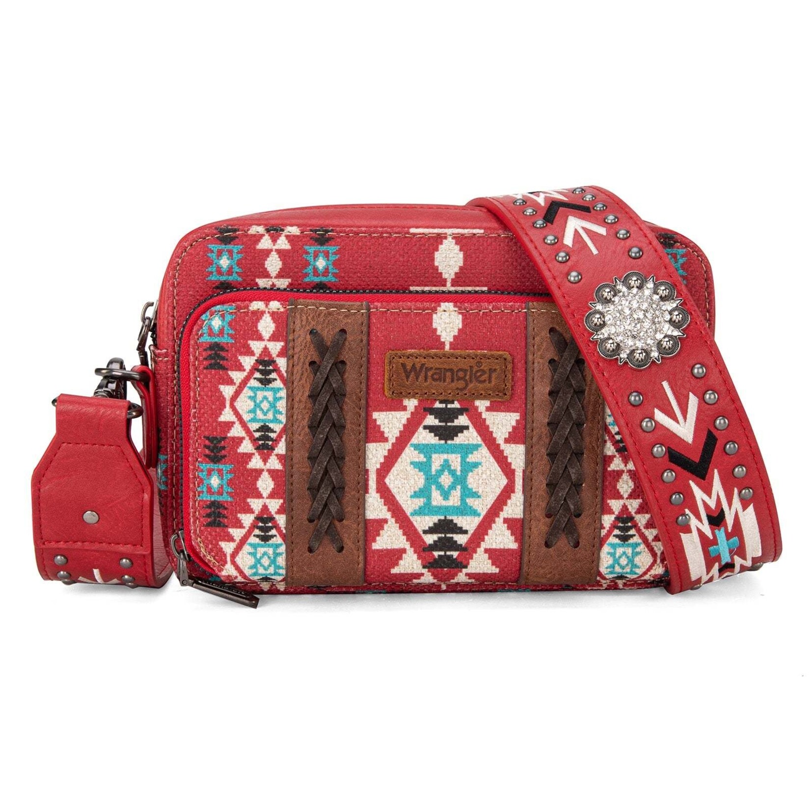 Wrangler WG2207-3003 - Red - Wrangler Crossbody Purse With Wallet Compartment