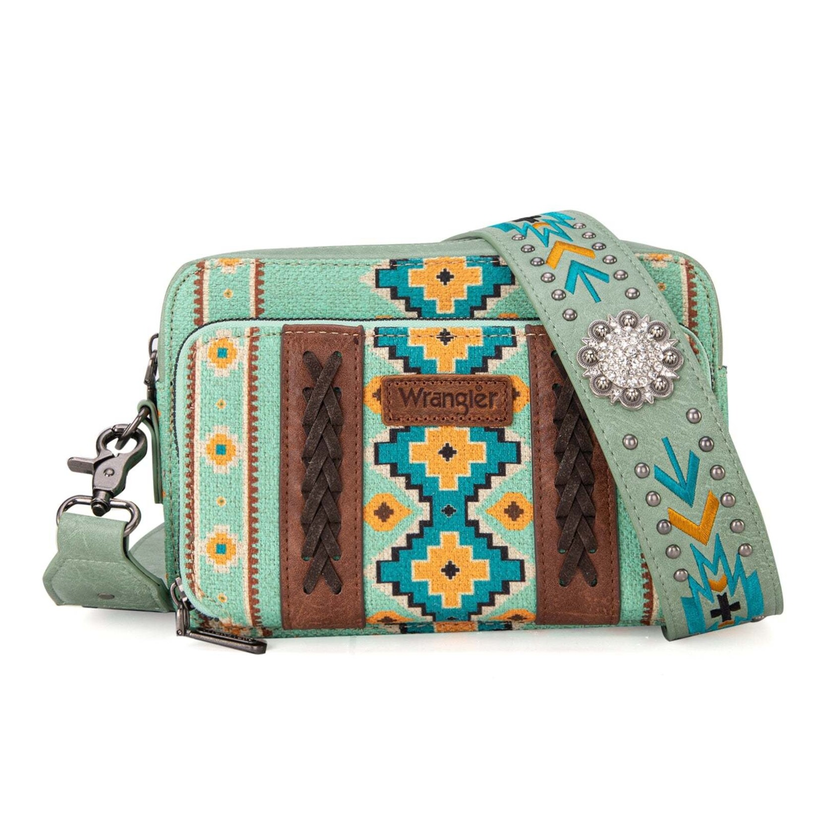 Wrangler WG2207-3003GN - Green - Wrangler Crossbody Purse With Wallet Compartment