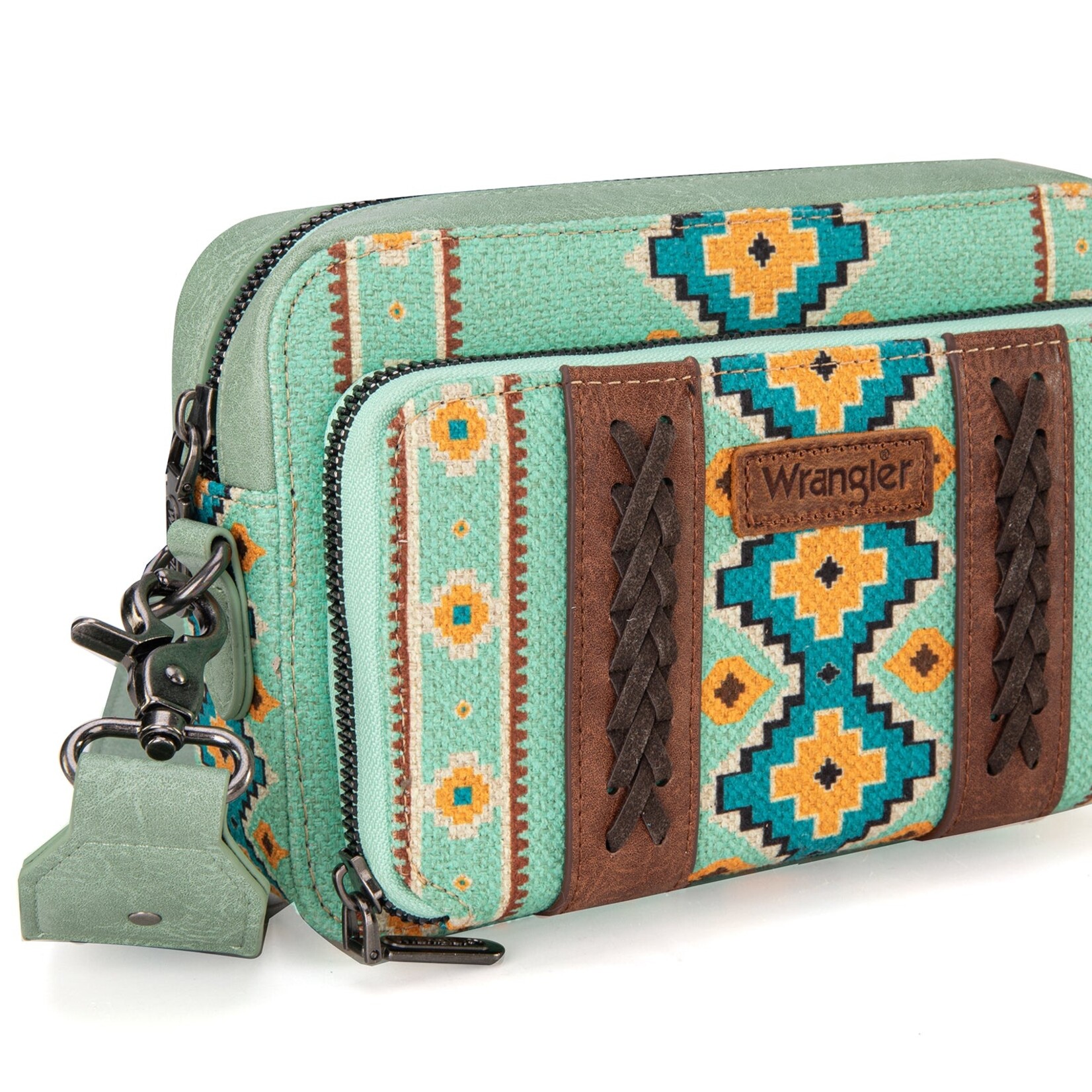 Wrangler WG2207-3003GN - Green - Wrangler Crossbody Purse With Wallet Compartment