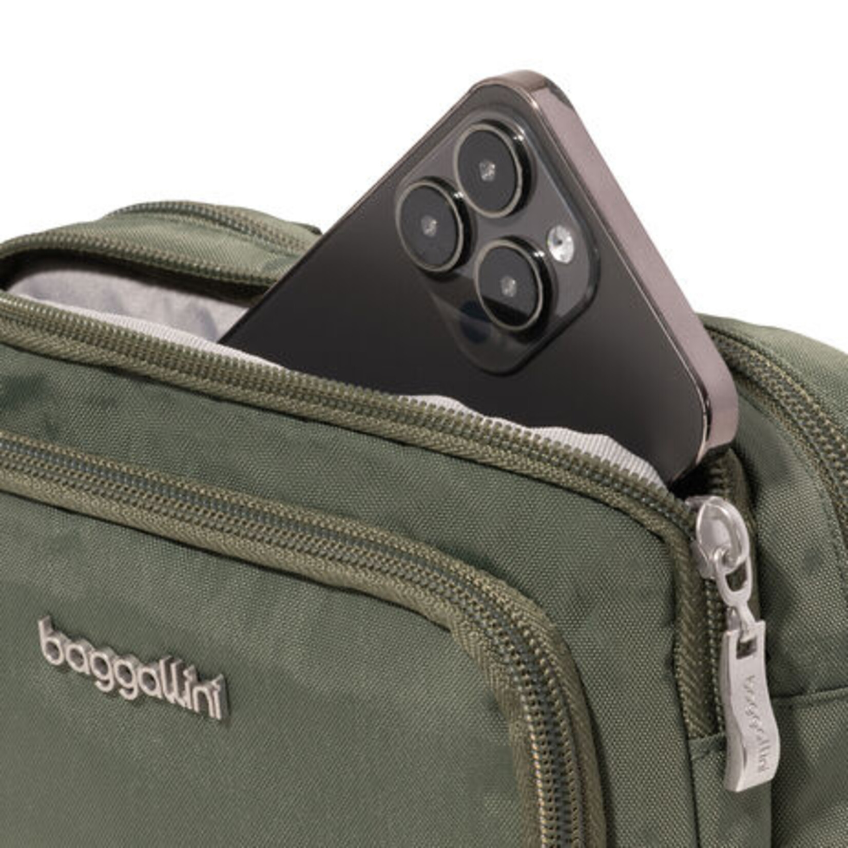 Baggallini Trifecta RFID Wallet Crossbody - Olive Heritage 2026