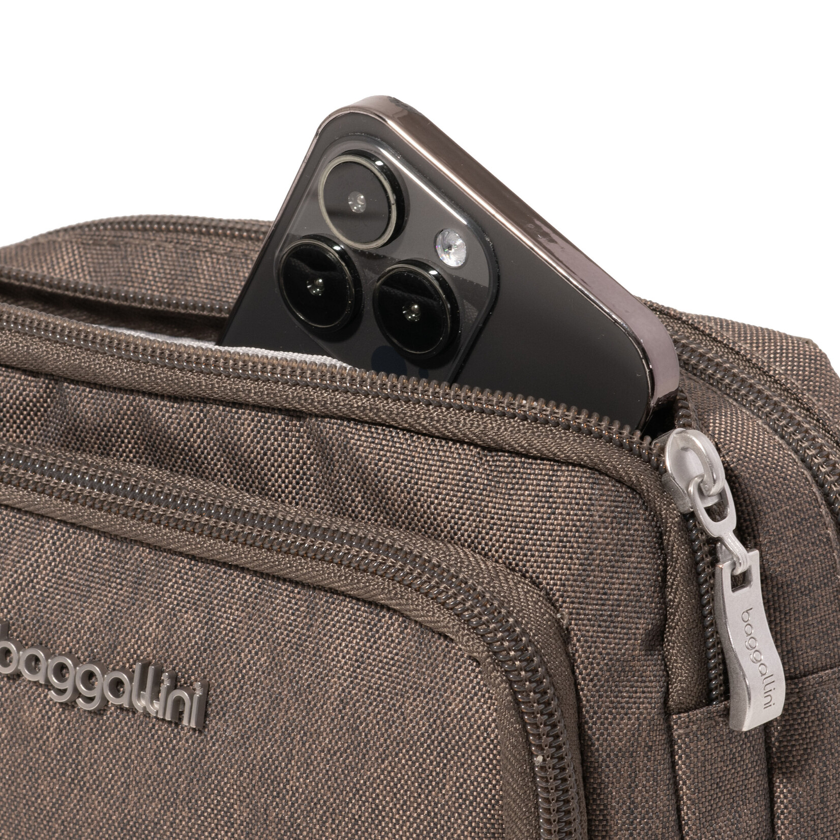 Baggallini Trifecta RFID Wallet Crossbody - Dark Umber Heritage 2026