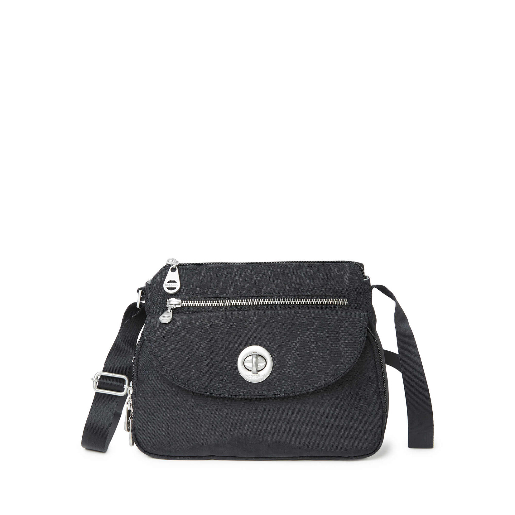 Baggallini True Classic Calais Crossbody - Black Cheetah Embossed 2026