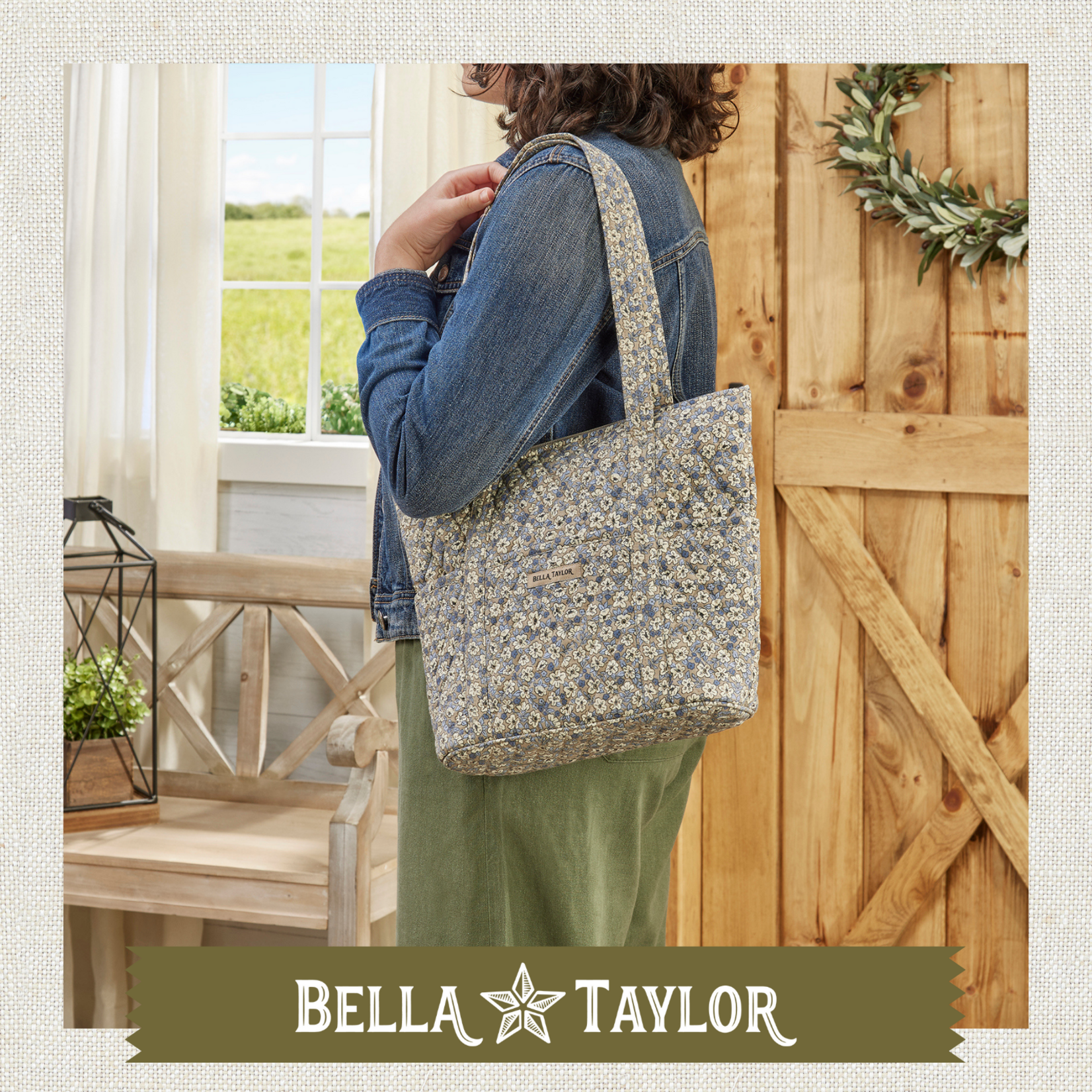 Bella Taylor Stride Tote - Khaki Floral