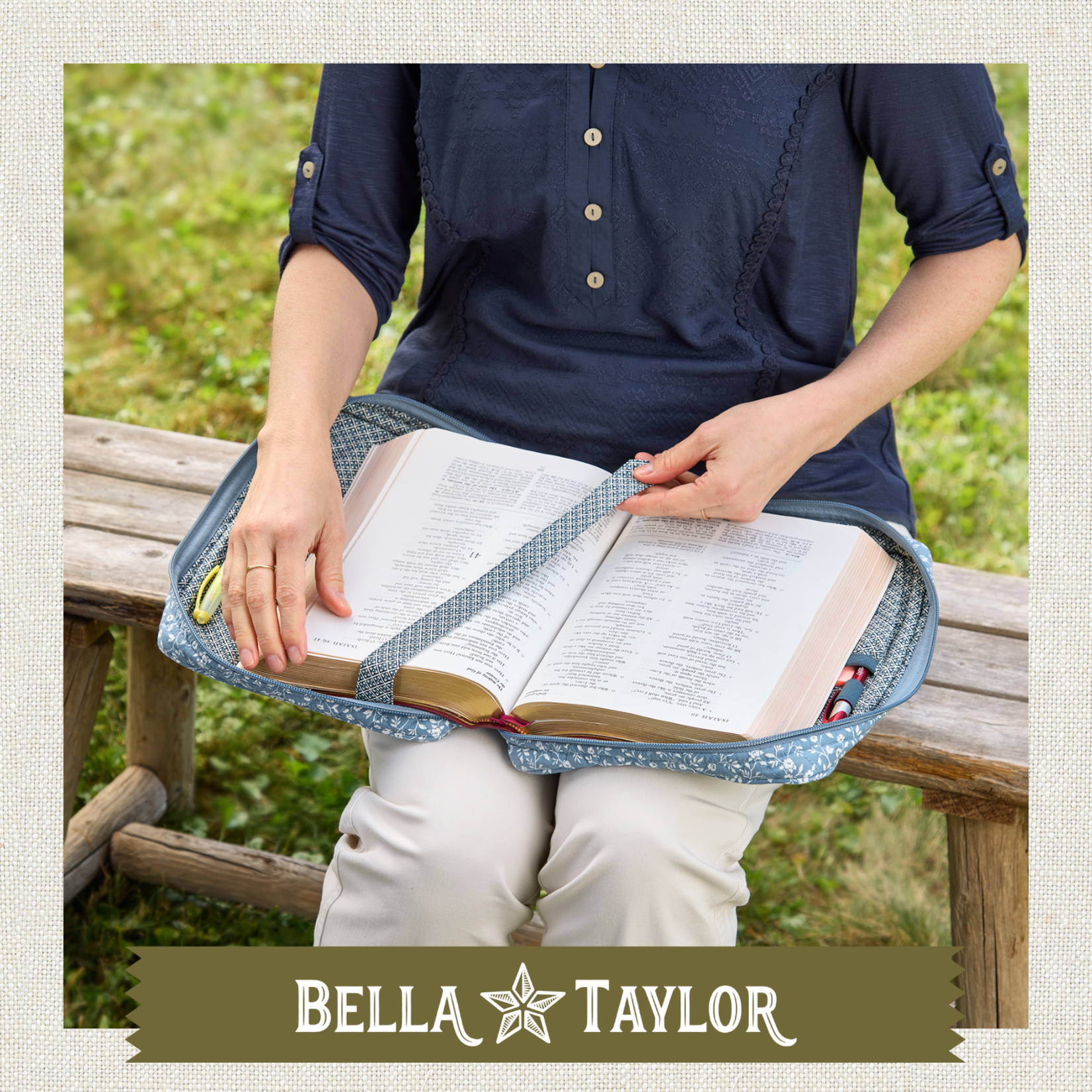 Bella Taylor Bible Cover - Heritage Blue Floral